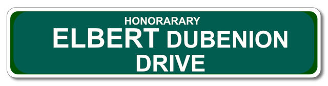 Honorary Elbert Dubenion Drive sign
